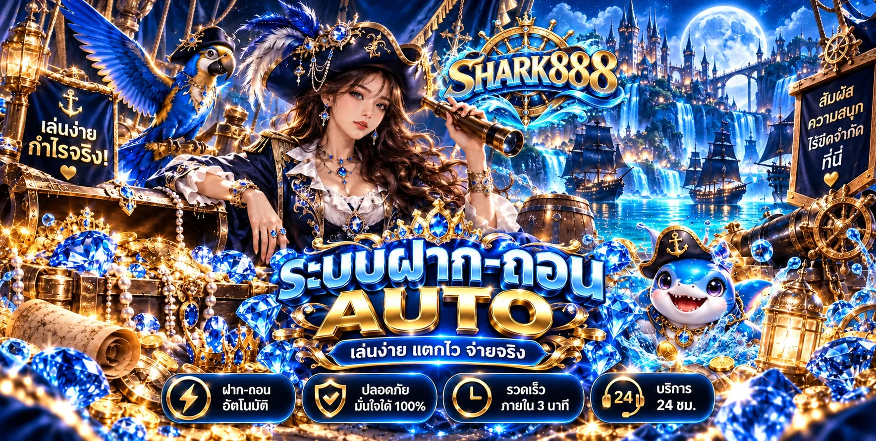 SHARK888 เว็บตรง สล็อต บาคาร่า กีฬา ระบบออโต้
